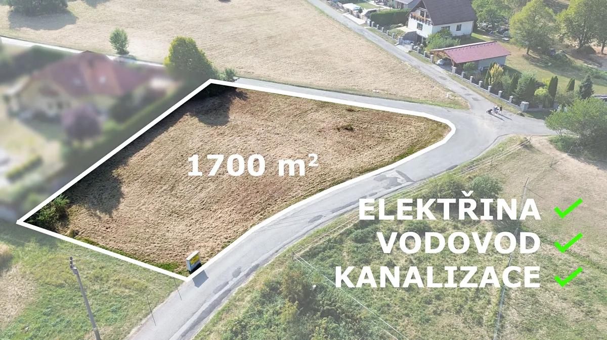Prodej stavebního pozemku 1700 m²